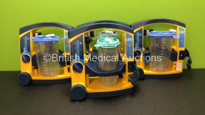 4 x LSU Laerdal Suction Units with 4 x Cups and 4 x Lids (All Power Up) *SN 78000400502 - 78391472808 - 78240898238 - 78271469722*