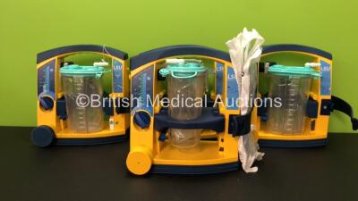 4 x LSU Laerdal Suction Units with 4 x Cups and 4 x Lids (All Power Up) *SN 78140958832 - 78081859590 - 78471757325 - 78501758137*