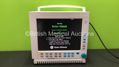 Datex Ohmeda Compact Anesthesia Monitor with 1 x Datex Ohmeda Type E-PRESTN-00 Module Including ECG, NIBP, SpO2 T1, T2, P1 and P2 Options (Powers Up)