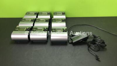 9 x ResMed S9 CPAP Units with 2 x AC Power Supplies (All Power Up) *22101043696 - 23131621688 - 23121002365 - 22101222866 - 23132391664 - 23131082630 - 23141062353 - 23121069335 - 23111007312*