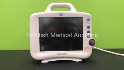 GE Dash 3000 Patient Monitor Including ECG, NBP, CO2, SpO2, Temp/CO, BP1 and BP2 Options with 1 x Model SM 201-6 Batteries (Powers Ups)