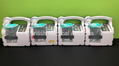 4 x Oxylitre PSP002 Petite Elite Portable Suction Units with 4 x Serres Cups and Lids (All Power Up) *10989017 - 10989029 - 27657001 - 10989024*
