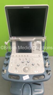 Toshiba Aplio XG Flat SSA-790A Screen Ultrasound Scanner *S/N 99K1146315* **Mfd 04/2011** with 2 x Transducers / Probes (PLT-1202S *Mfd 02/2012* and PLT-1204BT *Mfd 01/2015*) and Sony UP-D897 Digital Graphic Printer (Draws Power - HDD Wiped By Vendor - Ma - 3