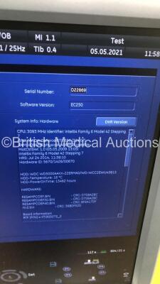 GE Voluson E8 Expert Flat Screen Ultrasound Scanner *S/N D22869* **Mfd 09/2014** Software Version 14.0.6.1639 BT Version 13.5 with 3 x Transducers / Probes (RIC5-9-D Ref H48651MS *Mfd 01/2014* / C1-5-D Ref 5261135 *Mfd 06/2016* and C4-8-D Ref 5336340 *Mfd - 15