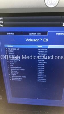 GE Voluson E8 Expert Flat Screen Ultrasound Scanner *S/N D22869* **Mfd 09/2014** Software Version 14.0.6.1639 BT Version 13.5 with 3 x Transducers / Probes (RIC5-9-D Ref H48651MS *Mfd 01/2014* / C1-5-D Ref 5261135 *Mfd 06/2016* and C4-8-D Ref 5336340 *Mfd - 16