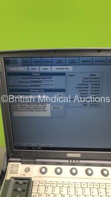 GE Logiq e Portable Ultrasound Scanner Ref 5148751 *S/N 57454WX1* **Mfd 04/2007** Software Version R4.0.4 with 2 x Transducers / Probes (4C-RS Ref 5125386 *Mfd 07/2016* and 12L-RS Ref 5141337 *Mfd 01/2013* on Voluson Dock Cart (Powers Up - Docking Cart No - 8