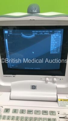 Dynamic Imaging Concept M6 Ultrasound Scanner *S/N BE6C-4723* **Mfd 12/2006* Version 1.4 with 2 x Transducers / Probes (35C50EA *Mfd 11/2006* and 73L38EA *Mfd 12/2006*) on UMT-100 Trolley (Powers Up) - 3