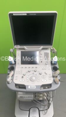 Toshiba Aplio 500 TUS-A500 Flat Screen Ultrasound Scanner *S/N T1C1222507* **Mfd 02/2012** with 4 x Transducers / Probes (PLT-1204BX *Mfd 07/2015* / PVT-375BT *Mfd 12/2011* / PLT-805AT *Mfd 01/2012* and PVT-674BT *Mfd 02/2011*) and Sony UP-D897 Digital Gr - 2