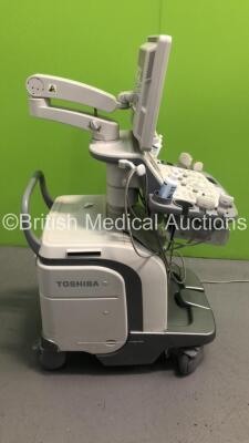 Toshiba Aplio 500 TUS-A500 Flat Screen Ultrasound Scanner *S/N T1C1222507* **Mfd 02/2012** with 4 x Transducers / Probes (PLT-1204BX *Mfd 07/2015* / PVT-375BT *Mfd 12/2011* / PLT-805AT *Mfd 01/2012* and PVT-674BT *Mfd 02/2011*) and Sony UP-D897 Digital Gr - 14