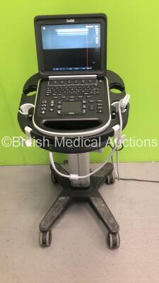 SonoSite Edge Ultrasound Scanner Ref P15000-12 *S/N 03T9NQ* **Mfd 12/2012** Boot Version 55.80.102.022 ARM Version 55.80.102.022 with 1 x Transducer / Probe (HFL38x/13-6MHz Ref P07682-70 *Mfd 08/2016* on SonoSite Stand (Powers Up - Damaged Screen - See Pi