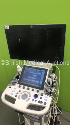 GE Logiq P9 Flat Screen Ultrasound Scanner Ref 5641037 *S/N 298543SU0* **Mfd 07/2015** Software Version R1 Software Revision 0.1 with 4 x Transducers / Probes (L8-18i-RS Ref 5393197 *Mfd 06/2015* / ML6-15-RS Ref 5428942 *Mfd 07/2015* / C1-5-RS Ref 5384874 - 5