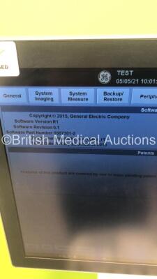 GE Logiq P9 Flat Screen Ultrasound Scanner Ref 5641037 *S/N 298543SU0* **Mfd 07/2015** Software Version R1 Software Revision 0.1 with 4 x Transducers / Probes (L8-18i-RS Ref 5393197 *Mfd 06/2015* / ML6-15-RS Ref 5428942 *Mfd 07/2015* / C1-5-RS Ref 5384874 - 10