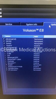 GE Voluson E8 Expert Flat Screen Ultrasound Scanner *S/N D22611* **Mfd 07/2014** Software Version 14.0.6.1639 BT Version 13.5 with 2 x Transducers / Probes (RAB6-D Ref H48681MG *Mfd 09/2014* and C1-5-D Ref 5261135 *Mfd 08/2014*), Sony UP-D897 Digital Grap - 12