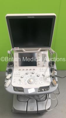 Toshiba Aplio 500 TUS-A500 Flat Screen Ultrasound Scanner *S/N T1D12S3606* **Mfd 12/2012** with 4 x Transducers / Probes (PLT-1202S *Mfd 07/2012* / PVT-674BT *Mfd 12/2012* / PLT-1204BT *Mfd 11/2012* and PVT-375BT *Mfd 04/2018*) and Sony UP-D897 Digital G - 2