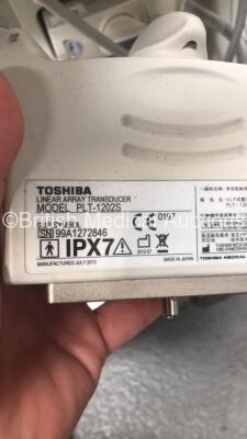 Toshiba Aplio 500 TUS-A500 Flat Screen Ultrasound Scanner *S/N T1D12S3606* **Mfd 12/2012** with 4 x Transducers / Probes (PLT-1202S *Mfd 07/2012* / PVT-674BT *Mfd 12/2012* / PLT-1204BT *Mfd 11/2012* and PVT-375BT *Mfd 04/2018*) and Sony UP-D897 Digital G - 14