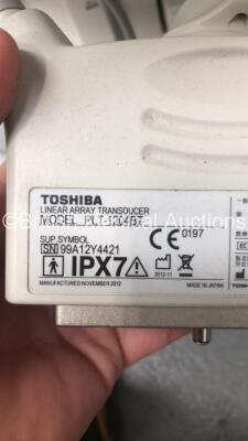 Toshiba Aplio 500 TUS-A500 Flat Screen Ultrasound Scanner *S/N T1D12S3606* **Mfd 12/2012** with 4 x Transducers / Probes (PLT-1202S *Mfd 07/2012* / PVT-674BT *Mfd 12/2012* / PLT-1204BT *Mfd 11/2012* and PVT-375BT *Mfd 04/2018*) and Sony UP-D897 Digital G - 16