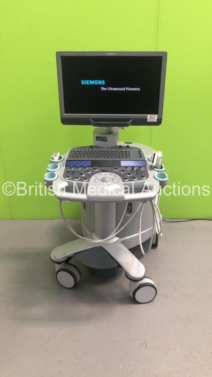 Siemens Acuson S2000 HELX Evolution Flat Screen Ultrasound Scanner Model No 10041461 *S/N 210333* **Mfd 03/2014** with 3 x Transducers / Probes (18L6 HD Model No 10041227 *Mfd 2014* / 6C1 HD Model No 10135941 *Mfd 09/2016* and 9L4 Model No 10035946 *Mfd 2