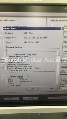 Siemens Acuson S1000 HELX Evolution Flat Screen Ultrasound Scanner Model No 10441701 *S/N 212109* **Mfd 10/2015** Product Version VE10C Software Version 500.1.074 with 2 x Transducers / Probes (10V4 Model No 08266709 *Mfd 2015* and 15L5 SP Model No 100412 - 13