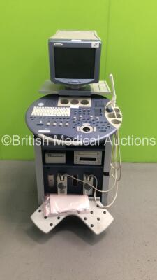 GE Voluson 730 Pro Ultrasound Scanner *S/N A40594* **Mfd 01/2008** with 2 x Transducers / Probes (AB2-7 *Mfd 11/2007* and IC5-9H *Mfd 02/2008*), Sony UP-897MD Video Graphic Printer and SOny DVO-1000MD DVD Recorder (Draws Power - Blank Screen - Missing But