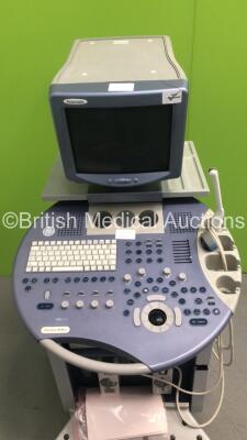 GE Voluson 730 Pro Ultrasound Scanner *S/N A40594* **Mfd 01/2008** with 2 x Transducers / Probes (AB2-7 *Mfd 11/2007* and IC5-9H *Mfd 02/2008*), Sony UP-897MD Video Graphic Printer and SOny DVO-1000MD DVD Recorder (Draws Power - Blank Screen - Missing But - 2