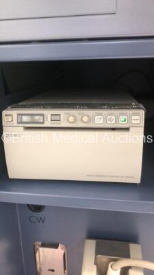 GE Voluson 730 Pro Ultrasound Scanner *S/N A40594* **Mfd 01/2008** with 2 x Transducers / Probes (AB2-7 *Mfd 11/2007* and IC5-9H *Mfd 02/2008*), Sony UP-897MD Video Graphic Printer and SOny DVO-1000MD DVD Recorder (Draws Power - Blank Screen - Missing But - 11