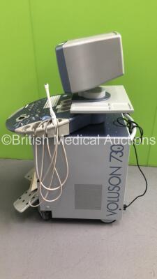 GE Voluson 730 Pro Ultrasound Scanner *S/N A40594* **Mfd 01/2008** with 2 x Transducers / Probes (AB2-7 *Mfd 11/2007* and IC5-9H *Mfd 02/2008*), Sony UP-897MD Video Graphic Printer and SOny DVO-1000MD DVD Recorder (Draws Power - Blank Screen - Missing But - 12