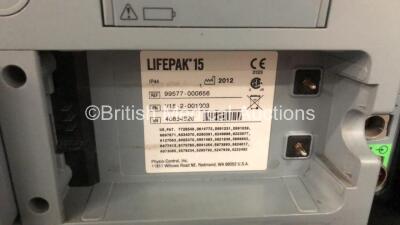 Medtronic Physio-Control Lifepak 15 Version 2 12-Lead Monitor / Defibrillator *Mfd - 2012* Ref - 99577-000656 P/N - V15-2-001003 Software Version - 3306808-005 with Pacer, CO2, SPO2, NIBP, ECG, Auxiliary Power and Printer Options, 4 and 6 Lead ECG Leads, - 8