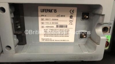 Medtronic Physio-Control Lifepak 15 Version 2 12-Lead Monitor / Defibrillator *Mfd - 2012* Ref - 99577-000656 P/N - V15-2-001003 Software Version - 330680-005 with Pacer, CO2, SPO2, NIBP, ECG, Auxiliary Power and Printer Options, 4 and 6 Lead ECG Leads, S - 8