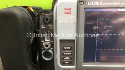 Medtronic Physio-Control Lifepak 15 Version 2 12-Lead Monitor / Defibrillator *Mfd - 2012* Ref - 99577-000656 P/N - V15-2-001003 Software Version - 3306808-005 with Pacer, CO2, SPO2, NIBP, ECG, Auxiliary Power and Printer Options, 4 and 6 Lead ECG Leads, - 3