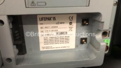 Medtronic Physio-Control Lifepak 15 Version 2 12-Lead Monitor / Defibrillator *Mfd - 2012* Ref - 99577-000656 P/N - V15-2-001003 Software Version - 3306808-005 with Pacer, CO2, SPO2, NIBP, ECG, Auxiliary Power and Printer Options, 4 and 6 Lead ECG Leads, - 8