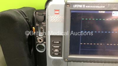Medtronic Physio-Control Lifepak 15 Version 2 12-Lead Monitor / Defibrillator *Mfd - 2012* Ref - 99577-000656 P/N - V15-2-001003 Software Version - 3306808-005 with Pacer, CO2, SPO2, NIBP, ECG, Auxiliary Power and Printer Options, 4 and 6 Lead ECG Leads, - 3