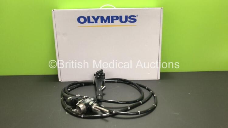 Olympus CF-Q260DL Video Colonoscope in Case - Engineer's Report : Optical System - No Fault Found, Angulation - Not Reaching Specification, Requires Adjustment. Insertion Tube - Bending Section Rubber Glue Requires Refreshing, Light Transmission - No Faul