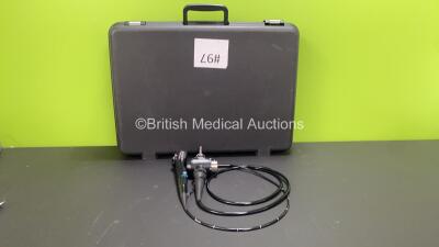 Olympus BF-260 Video Bronchoscope in Case - Engineer's Report : Optical System - No Fault Found, Angulation - No Fault Found, Insertion Tube - No Fault Found, Light Transmission - No Fault Found, Channels - No Fault Found, Leak Check - No Fault Found *200