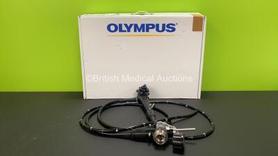 Olympus PCF-Q260AL Video Colonoscope in Case - Engineer's Report : Optical System - No Fault Found, Angulation - No Fault Found, Insertion Tube - No Fault Found, Light Transmission - No Fault Found, Channels - No Fault Found, Leak Check - No Fault Found *