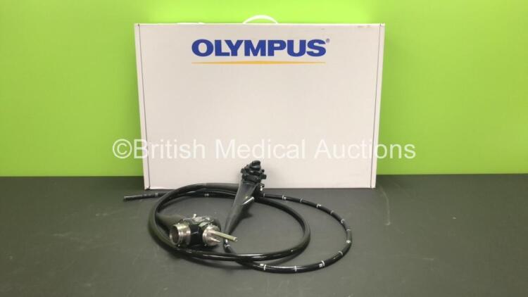Olympus GIF-Q260 Video Gastroscope in Case - Engineer's Report : Optical System - No Fault Found, Angulation - No Fault Found, Insertion Tube - No Fault Found, Light Transmission - No Fault Found, Channels - No Fault Found, Leak Check - No Fault Found *26