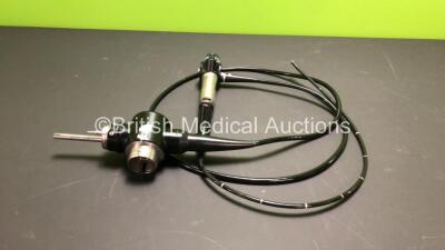 Olympus BF-P200 Video Bronchoscope in Case - Engineer's Report : Optical System - No Fault Found, Angulation - Down Angulation Inoperative, Insertion Tube - Badly Kinked, Light Transmission - No Fault Found, Channels - No Fault Found, Leak Check - Leak Ev - 2