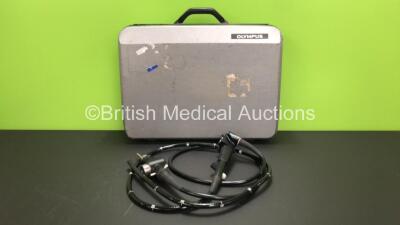 Olympus CF-200HL Video Colonoscope in Case - Engineer's Report : Optical System - No Fault Found, Angulation - Not Reaching Specification, To Be Adjusted, Insertion Tube - No Fault Found, Light Transmission - No Fault Found, Channels - No Fault Found, Lea