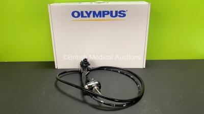 Olympus GIF-Q240Z Video Gastroscope in Case - Engineer's Report : Optical System - No Fault Found, Angulation - Not Reaching Specification, To Be Adjusted, Insertion Tube - Bending Section Rubber Cement Requires Refreshing, Light Transmission - No Fault F