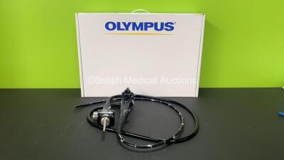 Olympus GIF-Q240Z Video Gastroscope in Case - Engineer's Report : Optical System - No Fault Found, Angulation - Not Reaching Specification, To Be Adjusted, Insertion Tube - Bending Section Rubber Cement Requires Refreshing, Light Transmission - No Fault F