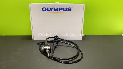 Olympus PCF-240S Video Sigmoidoscope in Case - Engineer's Report : Optical System - No Fault Found, Angulation - L/R Brake Slight Jump, Insertion Tube - No Fault Found, Channels - No Fault Found, Leak Check - No Fault Found *2300106*