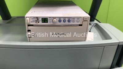 B-K Medical 2101 Falcon Ultrasound Scanner *S/N 2002-1841107* with 1 x Transducer / Probe (Type 8665 2.5-5MHz) and Mitsubishi P93 Printer (Powers Up) - 3