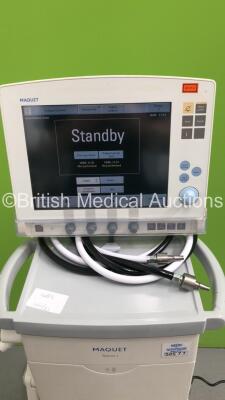 Maquet Servo-i Ventilator Model No 6487800 System Version V4.0 System Software Version V4.00.03 / Total Operating Hours 28544 with Hoses (Powers Up) - 2