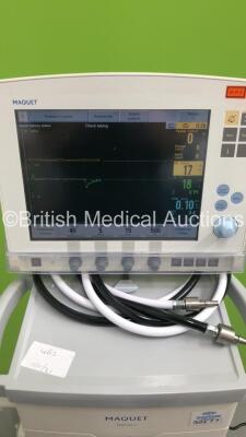 Maquet Servo-i Ventilator Model No 6487800 System Version V4.0 System Software Version V4.00.03 / Total Operating Hours 28544 with Hoses (Powers Up) - 4