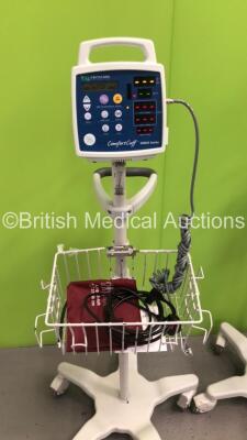 4 x Criticare Comfort Cuff Patient Monitors on Stands with 3 x BP Hoses,4 x BP Cuffs and 1 x SpO2 Finger Sensor (All Power Up) - 2