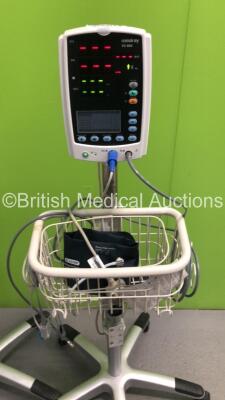 3 x Mindray VS-800 Patient Monitors on Stands with 3 x SpO2 Finger Sensors,2 x BP Hoses and 3 x BP Cuffs (All Power Up) - 2