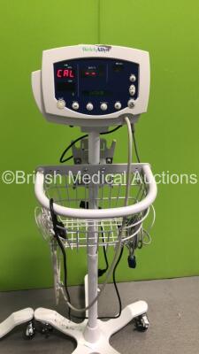 4 x Welch Allyn 53N00 Patient Monitors on Stands with 4 x BP Hoses,3 x SpO2 Finger Sensors and 1 x BP Cuff (All Power Up) - 2
