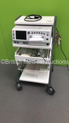 GE 250cx Series Fetal Monitor on Stand (Powers Up - Blank Screen)