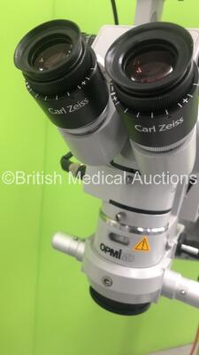 Zeiss OPMI MDO XY Surgical Microscope with 2 x 10x Eyepieces,1 x F170 Binoculars and f 200 Lens on Zeiss S5 Stand (Powers Up-Unable to Test Due to Damaged Light Source Cable) * Asset No FS 0112495 * - 6