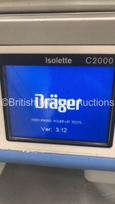 Drager Air-Shields Isolette C2000 Infant Incubator Software Version 3.12 with Mattress (Powers Up) * Equip No 034865 * - 2