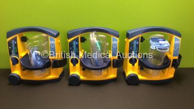 3 x Laerdal LSU Suction Units with 3 x Suction Cups and 3 x Lids (All Power Up)